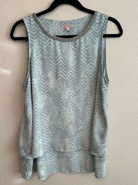 Juicy Couture Pale Blue Chevron Top with Crystal Trim